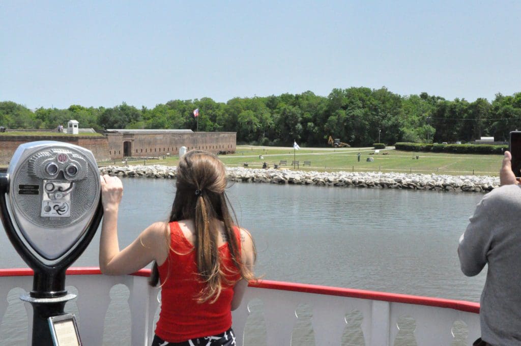 Savannah Riverboat SIghtseeing Cruise overlooking Old Fort Jackson